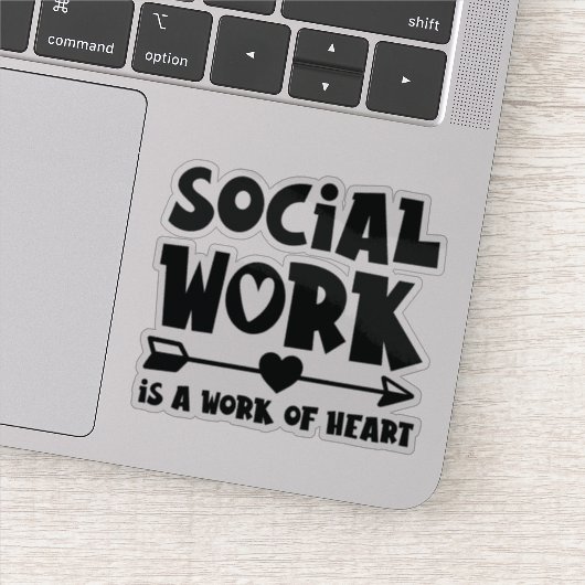 Sticker Le travail social est une oeuvre du coeur (Détail)