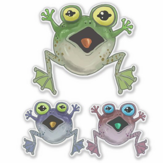 Sticker Le trio de grenouilles ! (Devant)