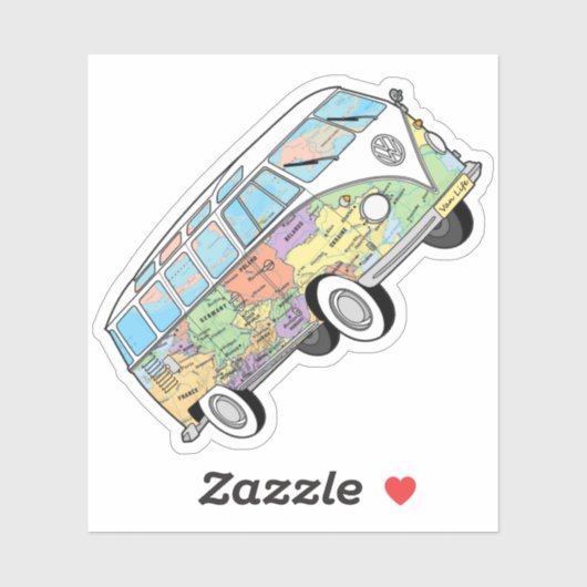 Sticker Le Vanlife Kombi voyageur (Feuille)