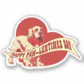 Sticker Le Vinyl de la Fête du Cocker Spaniel Pawlentine (Recto)