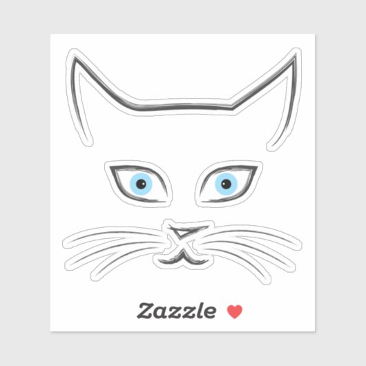 Sticker Le visage de Chat (Feuille)
