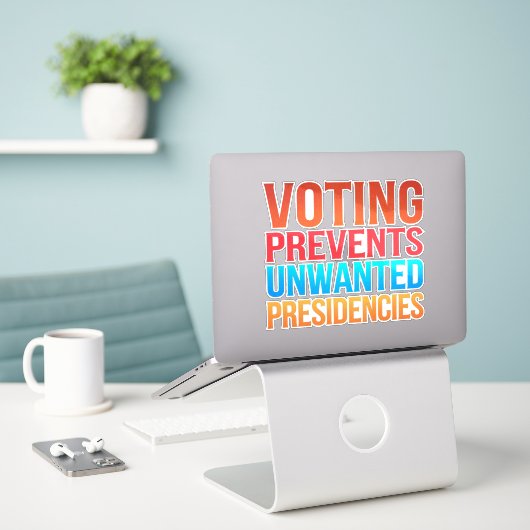 Sticker Le vote empêche les présidences indésirables (Ordinateur portable sur le bureau)