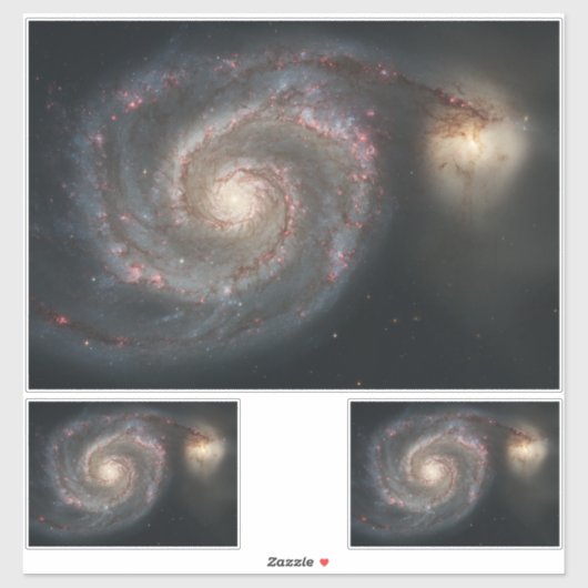 Sticker Le Whirlpool Galaxy M51 & Companion dans l'espace (Feuille)