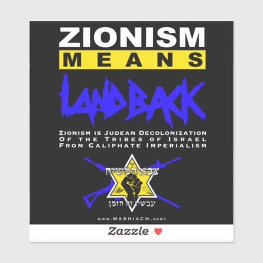 STICKER LE ZIONISME SIGNIFIE RETOUR ! (Feuille)
