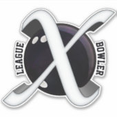 Sticker League Bowler, Bowling Ball avec X graphismes, Vin (Devant)