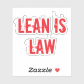 Sticker Lean is Law Fitness Personal Trainer Bodybuilding (Feuille)