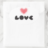 Sticker, Lebel - Rode Liefde Ovale Sticker (Tas)