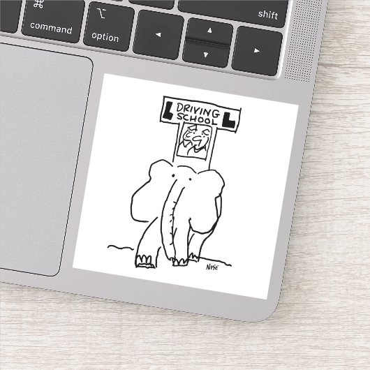 Sticker Leçons De Conduite Des Éléphants. Drôle (Détail)