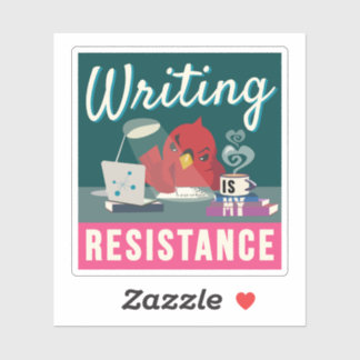 Sticker "L'écriture est ma résistance" rectangle compact