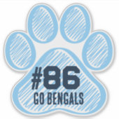 Sticker Lecteur bleu # Pride Pawprint (Devant)