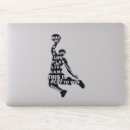 Sticker Lecteur de basketball slunk avec texte intégral (Ordinateur)