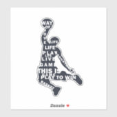 Sticker Lecteur de basketball slunk avec texte intégral (Feuille)