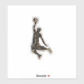 Sticker Lecteur de basketball slunk avec texte intégral (Feuille)