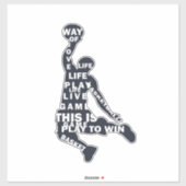 Sticker Lecteur de basketball slunk avec texte intégral (Feuille)