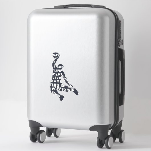 Sticker Lecteur de basketball slunk avec texte intégral (Sur valise)