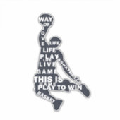 Sticker Lecteur de basketball slunk avec texte intégral (Devant)