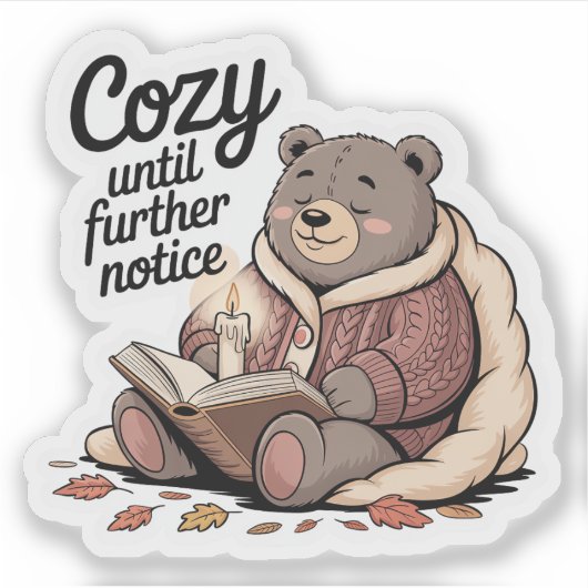 Sticker Lecture Cosy De L'Ours Chubby Automne (Devant)