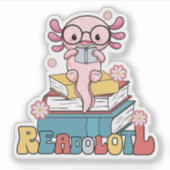 Sticker Lecture de Axolotl Pun Cute Bookworts Reader (Devant)