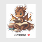 Sticker Lecture de dragon Brown (Feuille)