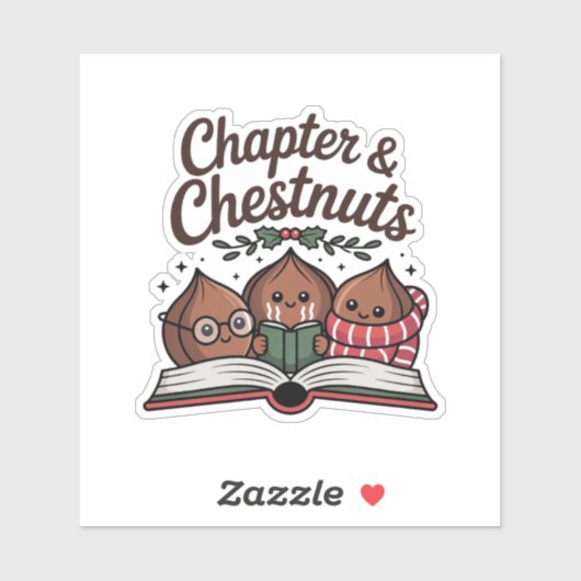 Sticker Lecture de Noël Chapitre & Marrons (Feuille)