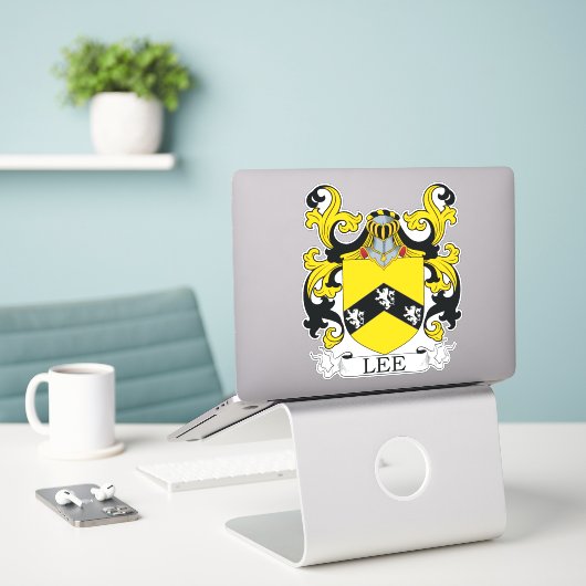 Sticker Lee Family Crest (Ordinateur portable sur le bureau)