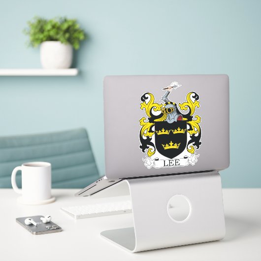 Sticker Lee Family Crest (Ordinateur portable sur le bureau)