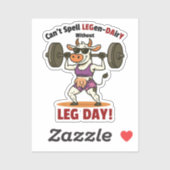 Sticker Legen-Dairy Leg Day – Funny Cow Squat Workout (Feuille)