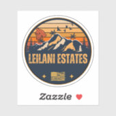 Sticker Leilani Estates, Hawaï (Feuille)