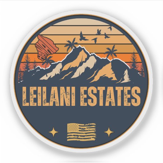 Sticker Leilani Estates, Hawaï (Devant)