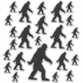 Sticker L'emblématique silhouette noire Sasquatch Bigfoot (Devant)