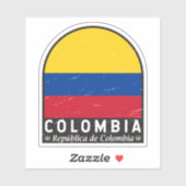 Sticker L'emblème du drapeau colombien est Vintage (Feuille)