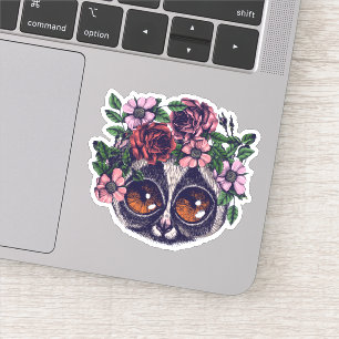 Sticker Lémur floral doux