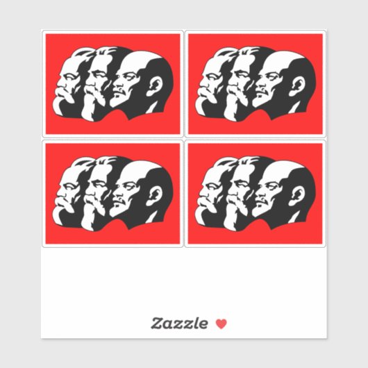 Sticker Lenin, Marx, Engels, Soviet Union, Communism (Feuille)
