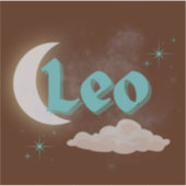Sticker Leo Celestial esthétique Dreamy Moon Cloud Stars (Devant)