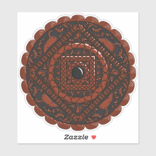 Sticker Leo Mandala Contour (Feuille)