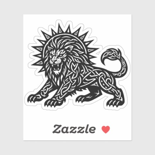 Sticker Leo Zodiac Sun‑Mane Lion | BurnsInHell (Feuille)