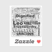 Sticker Leo Zodiac Word Cloud Inspiration Vinyl (Feuille)