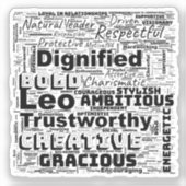 Sticker Leo Zodiac Word Cloud Inspiration Vinyl (Recto)