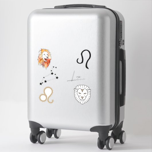 Sticker Leo zodiaque Lion anniversaire astrologie noir (Sur valise)