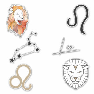 Sticker Leo zodiaque Lion anniversaire astrologie noir
