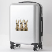 Sticker Leopard Cute Bunny Bow Funny Christian Easter Day  (Sur valise)
