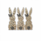 Sticker Leopard Cute Bunny Bow Funny Christian Easter Day  (Devant)