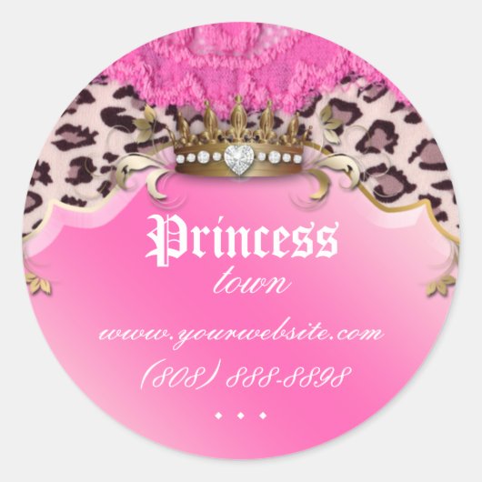 Sticker Leopard de mode Bijoux Couronne rose 2 (Devant)