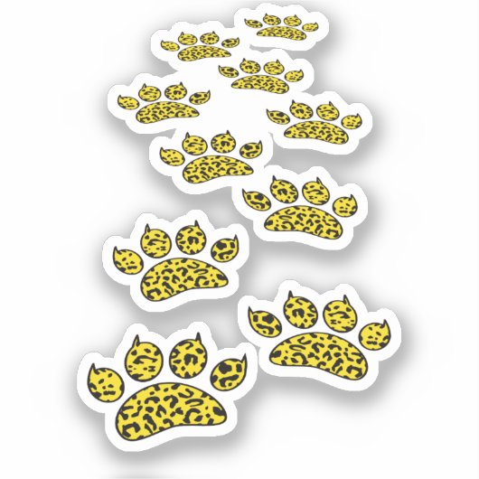 Sticker Leopard Empreinte de patte Throw (Recto)