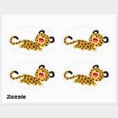 Sticker Leopard Facétieux Cartoon (Feuille)