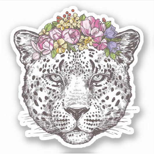 Sticker Leopard Hippie Chic (Devant)