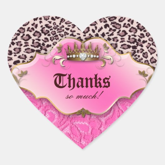 Sticker Leopard mode Bijoux dentelle or rose (Devant)