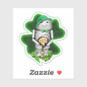 Sticker Leprechaun Robot St. Patrick's Day (Feuille)