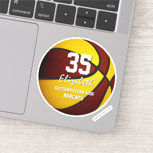 Sticker L'équipe de basket-ball en or Maroon couleurs cade