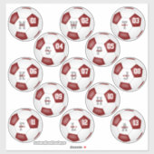 Sticker L'équipe de football blanc marron couleurs garçons (Feuille)